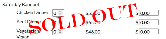 Banquet sold out